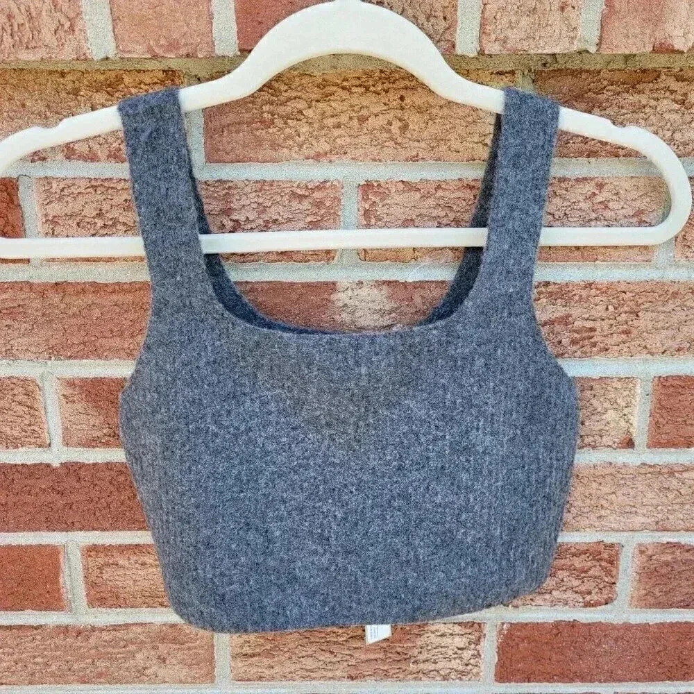 Everlane Crop Tank Women's Size Small Wool Blend Grey New with Tags